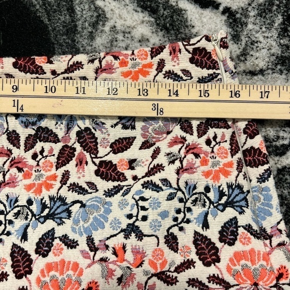 PROMOD jacquard mini skirt in blues and oranges - Picture 2 of 10